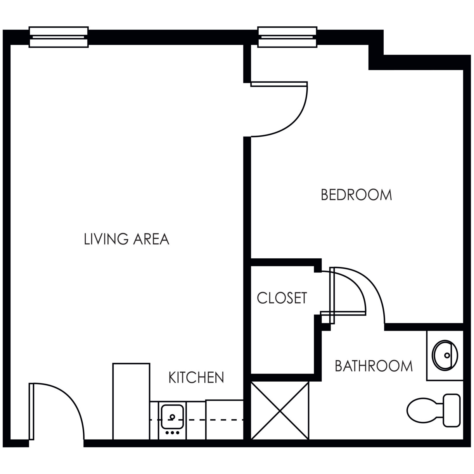 One Bedroom Floor Plan